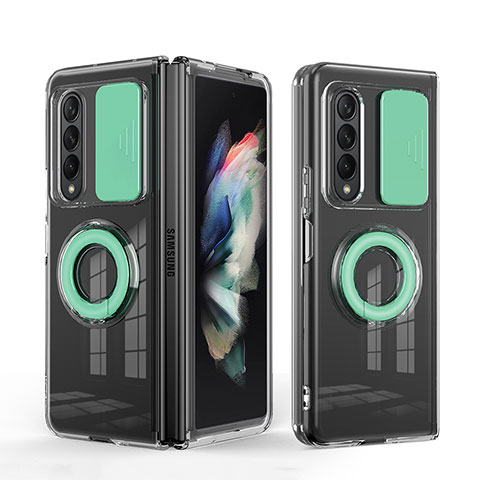 Custodia Silicone Ultra Sottile Morbida 360 Gradi Cover MJ1 per Samsung Galaxy Z Fold4 5G Verde Pastello