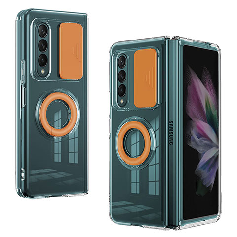 Custodia Silicone Ultra Sottile Morbida 360 Gradi Cover MJ2 per Samsung Galaxy Z Fold3 5G Arancione
