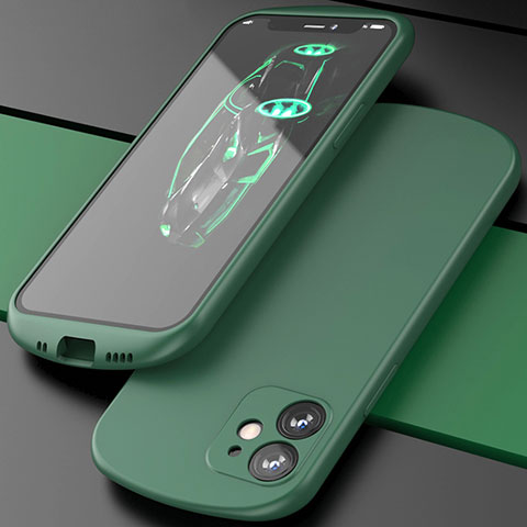 Custodia Silicone Ultra Sottile Morbida 360 Gradi Cover N01 per Apple iPhone 12 Mini Verde
