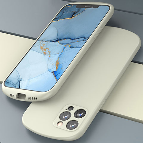 Custodia Silicone Ultra Sottile Morbida 360 Gradi Cover N01 per Apple iPhone 12 Pro Max Bianco