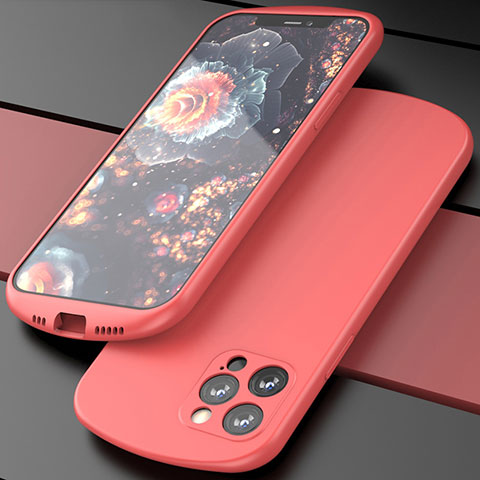 Custodia Silicone Ultra Sottile Morbida 360 Gradi Cover N01 per Apple iPhone 12 Pro Max Rosso