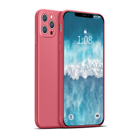 Custodia Silicone Ultra Sottile Morbida 360 Gradi Cover per Apple iPhone 12 Pro Max Rosso