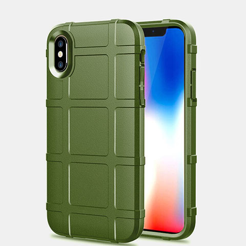 Custodia Silicone Ultra Sottile Morbida 360 Gradi Cover per Apple iPhone X Verde