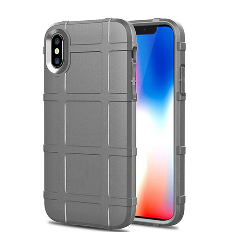 Custodia Silicone Ultra Sottile Morbida 360 Gradi Cover per Apple iPhone Xs Argento