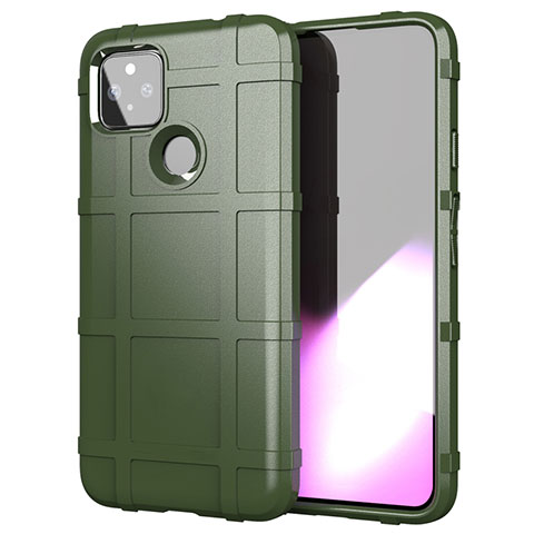 Custodia Silicone Ultra Sottile Morbida 360 Gradi Cover per Google Pixel 4a 5G Verde Militare