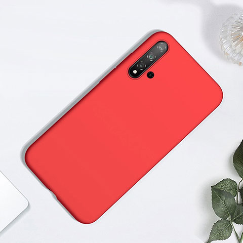 Custodia Silicone Ultra Sottile Morbida 360 Gradi Cover per Huawei Nova 5 Rosso