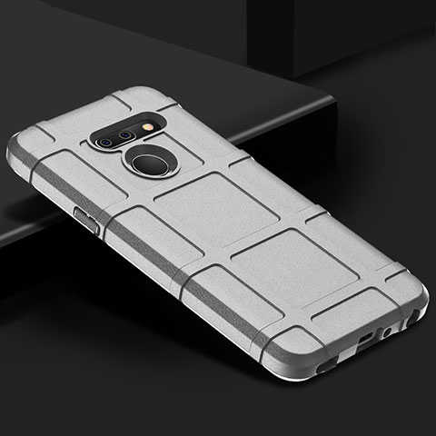 Custodia Silicone Ultra Sottile Morbida 360 Gradi Cover per LG G8 ThinQ Argento