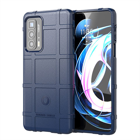 Custodia Silicone Ultra Sottile Morbida 360 Gradi Cover per Motorola Moto Edge 20 Pro 5G Blu