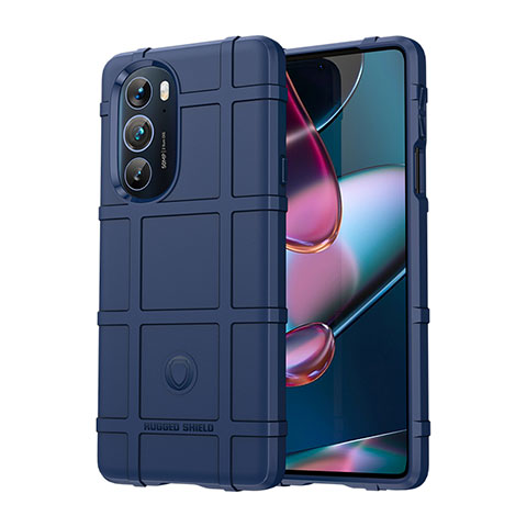 Custodia Silicone Ultra Sottile Morbida 360 Gradi Cover per Motorola Moto Edge 30 Pro 5G Blu