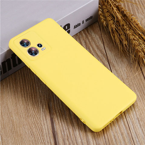 Custodia Silicone Ultra Sottile Morbida 360 Gradi Cover per Motorola Moto Edge 30 Pro 5G Giallo