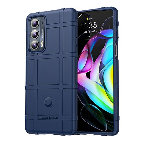 Custodia Silicone Ultra Sottile Morbida 360 Gradi Cover per Motorola Moto Edge Lite 5G Blu