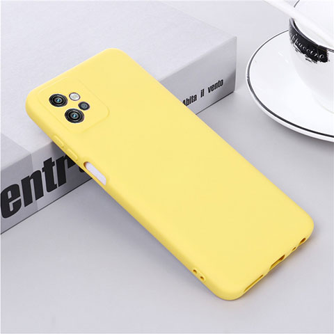 Custodia Silicone Ultra Sottile Morbida 360 Gradi Cover per Motorola Moto G32 Giallo