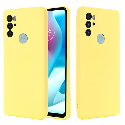 Custodia Silicone Ultra Sottile Morbida 360 Gradi Cover per Motorola Moto G60s Giallo