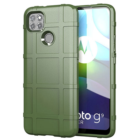 Custodia Silicone Ultra Sottile Morbida 360 Gradi Cover per Motorola Moto G9 Power Verde Militare