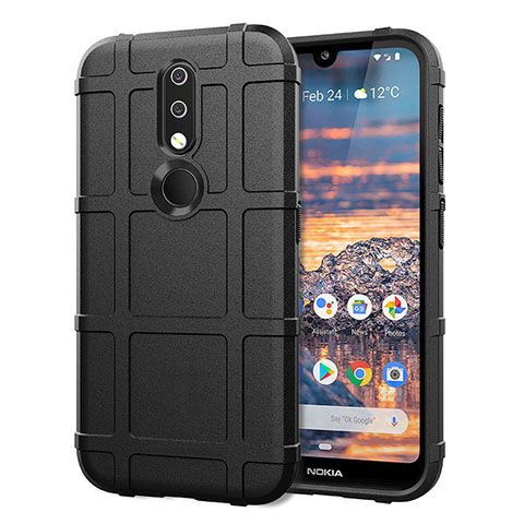 Custodia Silicone Ultra Sottile Morbida 360 Gradi Cover per Nokia 4.2 Nero