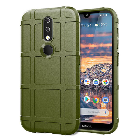 Custodia Silicone Ultra Sottile Morbida 360 Gradi Cover per Nokia 4.2 Verde Militare