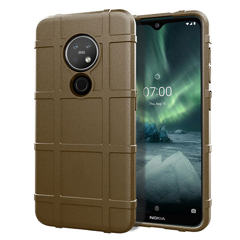 Custodia Silicone Ultra Sottile Morbida 360 Gradi Cover per Nokia 6.2 Marrone