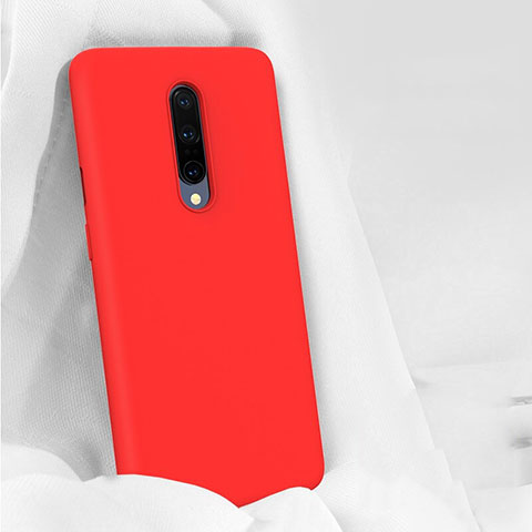 Custodia Silicone Ultra Sottile Morbida 360 Gradi Cover per OnePlus 7 Pro Rosso