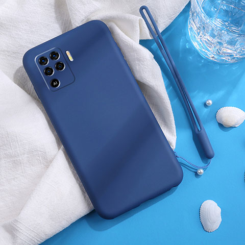 Custodia Silicone Ultra Sottile Morbida 360 Gradi Cover per Oppo A94 4G Blu