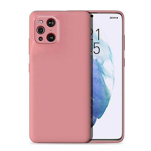 Custodia Silicone Ultra Sottile Morbida 360 Gradi Cover per Oppo Find X3 Pro 5G Rosa