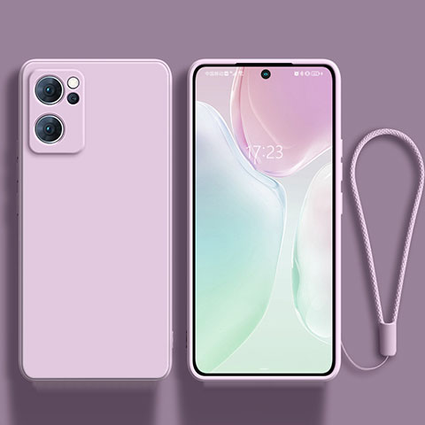 Custodia Silicone Ultra Sottile Morbida 360 Gradi Cover per Oppo Reno7 SE 5G Lavanda