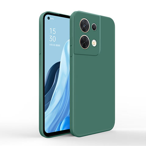 Custodia Silicone Ultra Sottile Morbida 360 Gradi Cover per Oppo Reno8 5G Verde