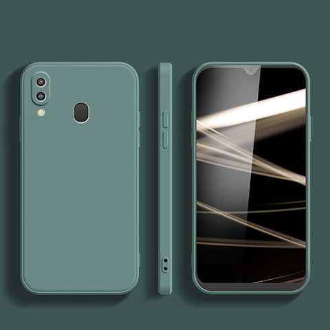 Custodia Silicone Ultra Sottile Morbida 360 Gradi Cover per Samsung Galaxy A20e Verde Notte