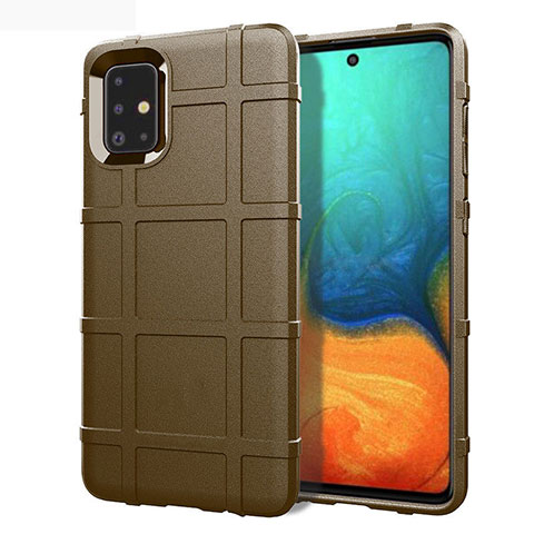 Custodia Silicone Ultra Sottile Morbida 360 Gradi Cover per Samsung Galaxy A51 5G Marrone