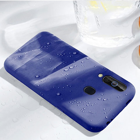 Custodia Silicone Ultra Sottile Morbida 360 Gradi Cover per Samsung Galaxy A60 Blu