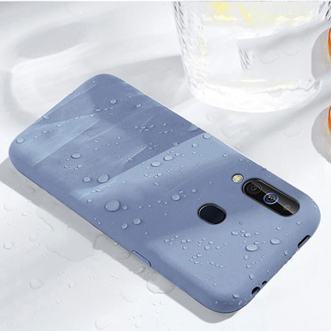 Custodia Silicone Ultra Sottile Morbida 360 Gradi Cover per Samsung Galaxy A60 Cielo Blu