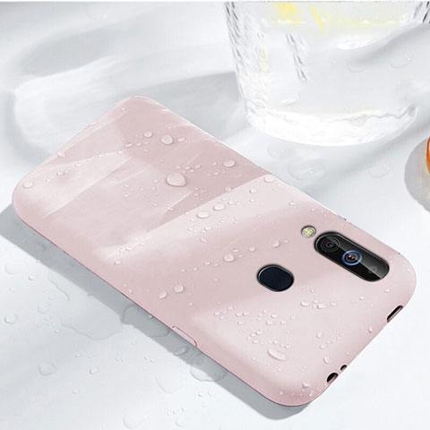 Custodia Silicone Ultra Sottile Morbida 360 Gradi Cover per Samsung Galaxy A60 Oro Rosa