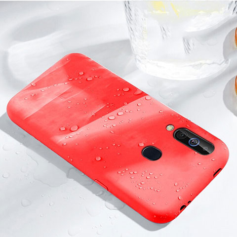 Custodia Silicone Ultra Sottile Morbida 360 Gradi Cover per Samsung Galaxy A60 Rosso