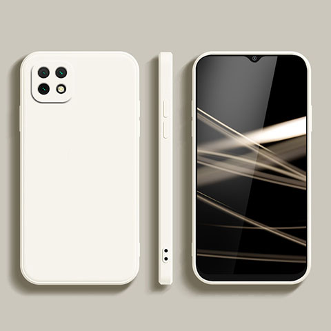Custodia Silicone Ultra Sottile Morbida 360 Gradi Cover per Samsung Galaxy F42 5G Bianco