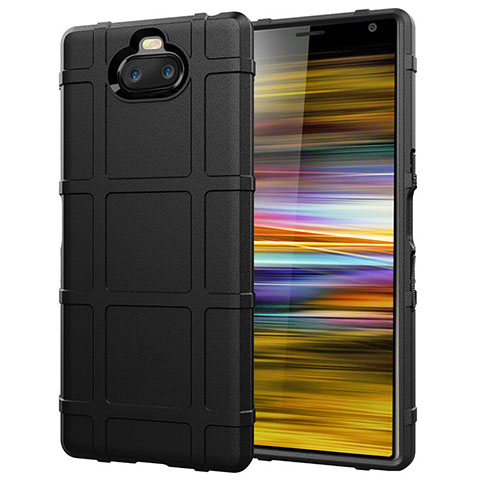 Custodia Silicone Ultra Sottile Morbida 360 Gradi Cover per Sony Xperia 10 Plus Nero