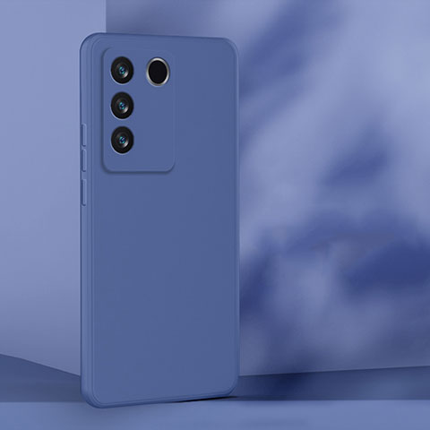 Custodia Silicone Ultra Sottile Morbida 360 Gradi Cover per Vivo V27 5G Blu