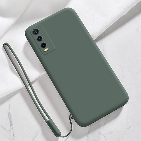 Custodia Silicone Ultra Sottile Morbida 360 Gradi Cover per Vivo Y12s Verde Notte