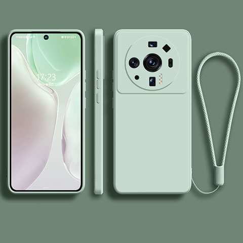 Custodia Silicone Ultra Sottile Morbida 360 Gradi Cover per Xiaomi Mi 12 Ultra 5G Verde Pastello