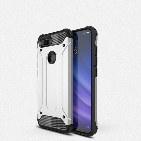 Custodia Silicone Ultra Sottile Morbida 360 Gradi Cover per Xiaomi Mi 8 Lite Argento