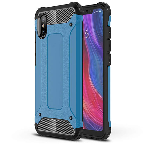 Custodia Silicone Ultra Sottile Morbida 360 Gradi Cover per Xiaomi Mi 8 Pro Global Version Blu