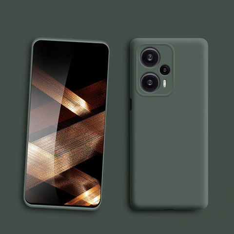 Custodia Silicone Ultra Sottile Morbida 360 Gradi Cover per Xiaomi Poco F5 5G Verde Notte