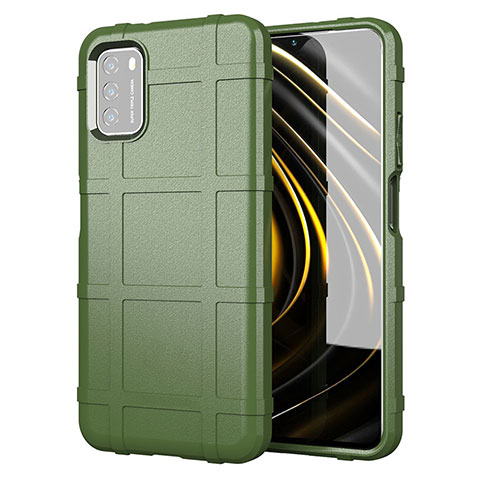 Custodia Silicone Ultra Sottile Morbida 360 Gradi Cover per Xiaomi Poco M3 Verde Militare