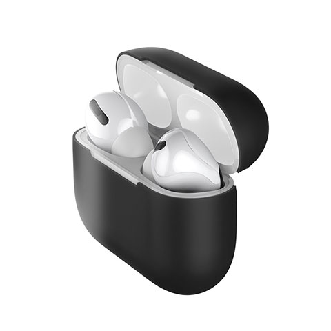 Custodia Silicone Ultra Sottile Morbida 360 Gradi Cover S01 per Apple AirPods Pro Nero