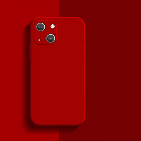 Custodia Silicone Ultra Sottile Morbida 360 Gradi Cover S01 per Apple iPhone 13 Mini Rosso