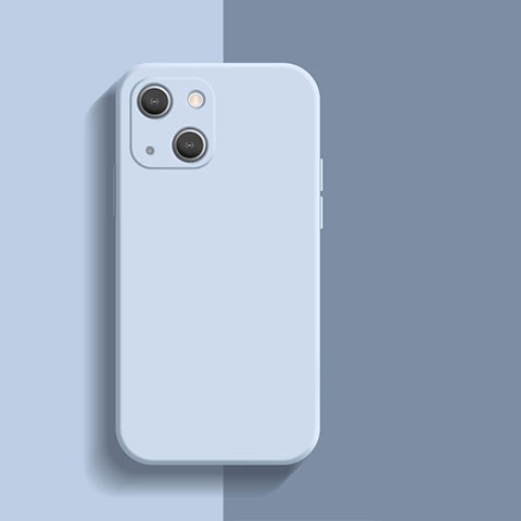 Custodia Silicone Ultra Sottile Morbida 360 Gradi Cover S01 per Apple iPhone 14 Plus Azzurro