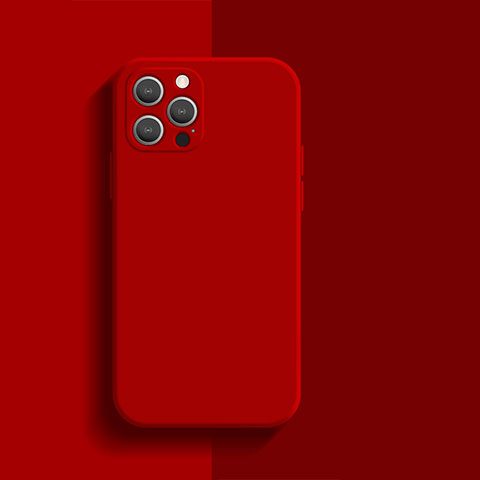 Custodia Silicone Ultra Sottile Morbida 360 Gradi Cover S01 per Apple iPhone 14 Pro Max Rosso Rosa