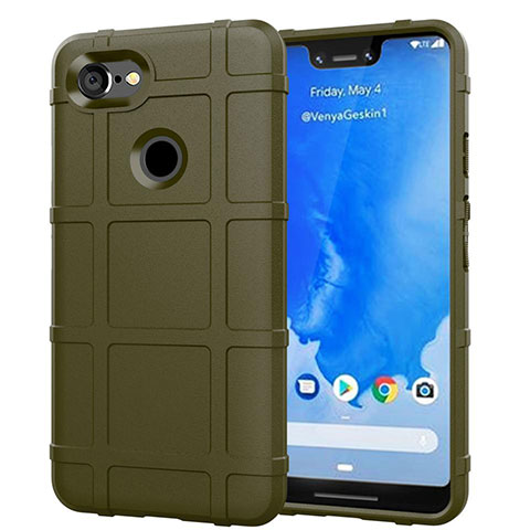 Custodia Silicone Ultra Sottile Morbida 360 Gradi Cover S01 per Google Pixel 3 XL Verde