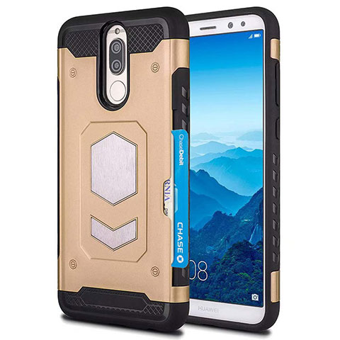 Custodia Silicone Ultra Sottile Morbida 360 Gradi Cover S01 per Huawei Mate 10 Lite Oro