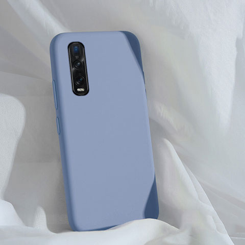 Custodia Silicone Ultra Sottile Morbida 360 Gradi Cover S01 per Oppo Find X2 Pro Grigio