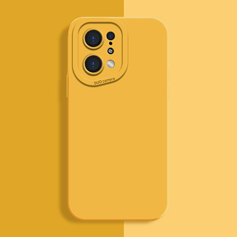 Custodia Silicone Ultra Sottile Morbida 360 Gradi Cover S01 per Oppo Find X5 5G Giallo