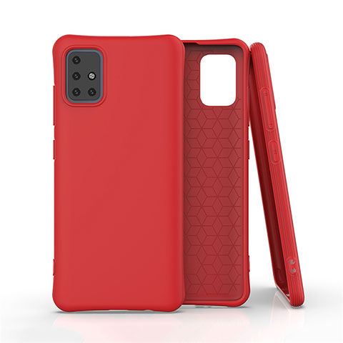 Custodia Silicone Ultra Sottile Morbida 360 Gradi Cover S01 per Samsung Galaxy A51 4G Rosso